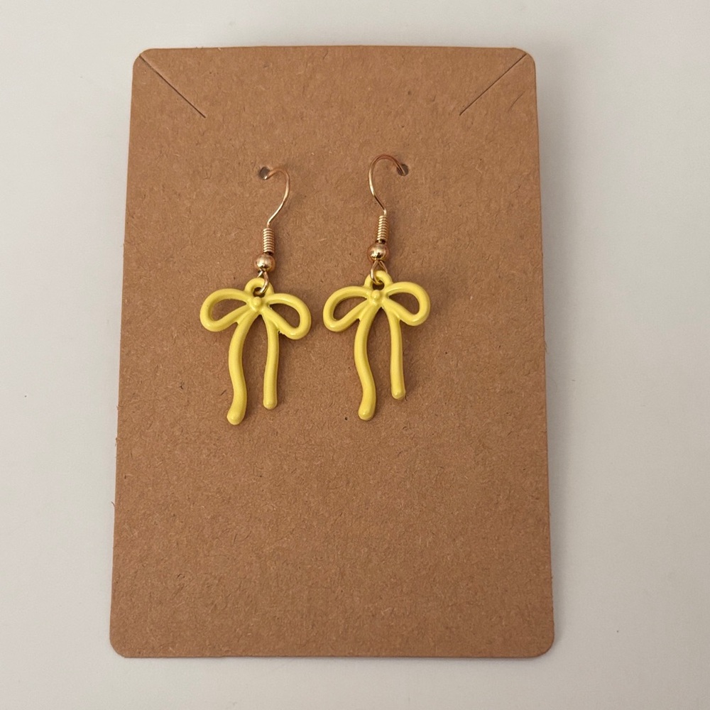 Fashion Jewelry Yellow Bow Earrings